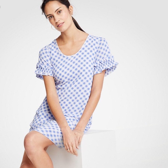 Ann Taylor Dresses & Skirts - Ann Taylor Gingham Ruffle Sleeve Dress 00P L1882